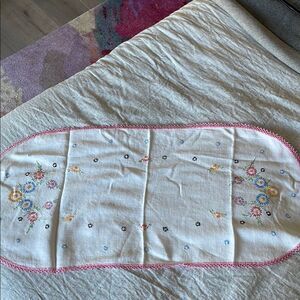 Floral Embroidered Table Runner